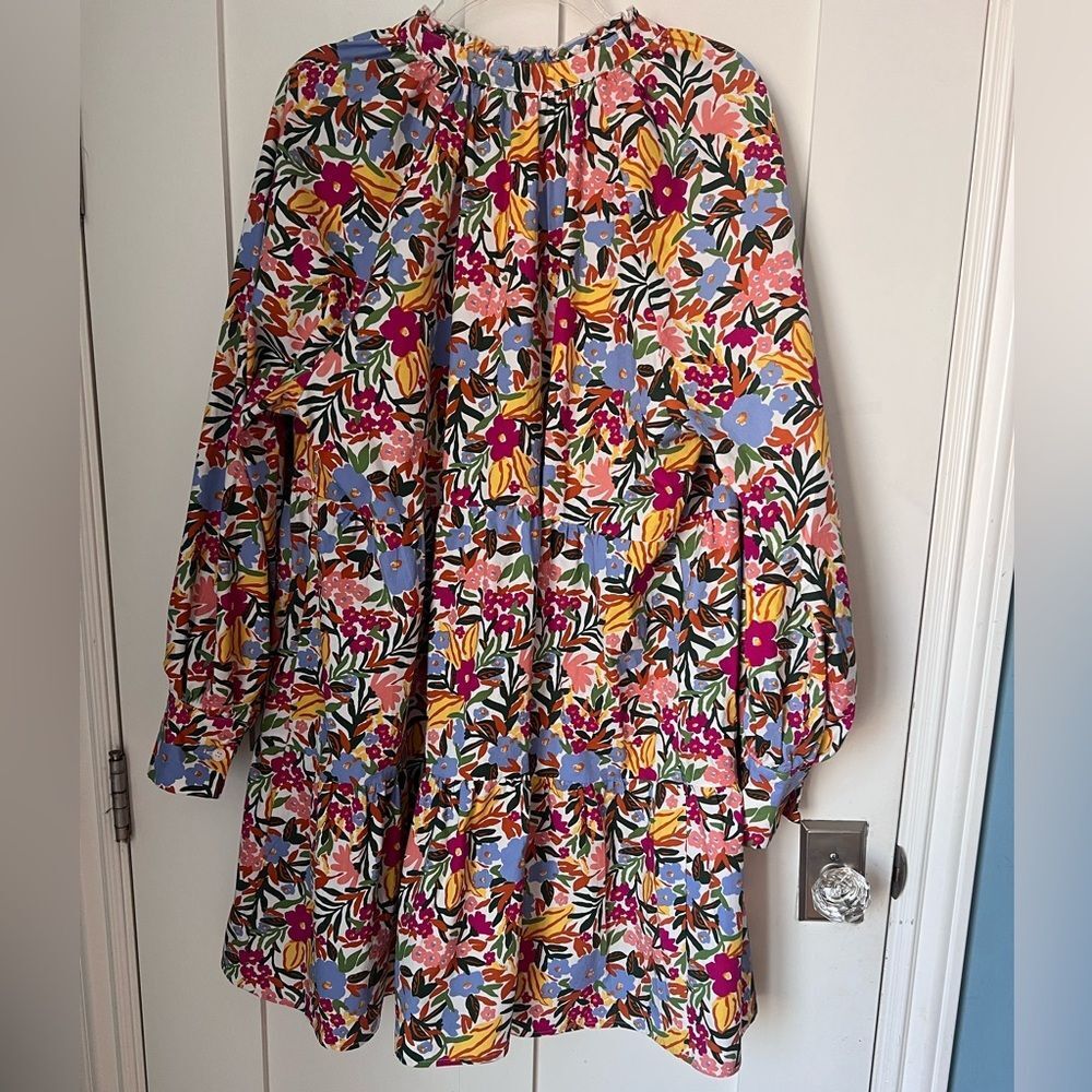 ELOQUII Elements Multicolor Tiered Floral  Summer Vacation Easy Dress Sz 22 - Picture 10 of 13